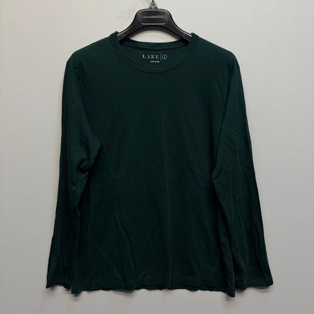 Lake Pajamas Men Long Sleeve Tee T-Shirt Top Size Large Pima Cotton D113 -28